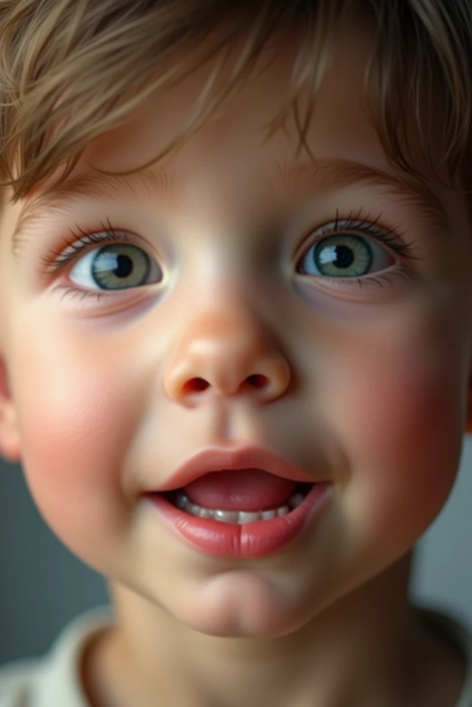 A proper and proportionate newborn nasal. Well-defined lips in cross-sections and coronas, mental region with normal dimensions and adequate mandibular ossification, apparently intact bony palate. Orbits with normal spherical shapes