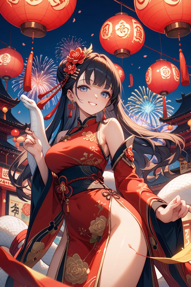 Highest quality、High resolution、Detailed Background、(Beautiful face in every detail:1.4)、Anatomically correct、Normal number of fingers、Detailed facial expressions、(Detailed eyes:1.2)、Teenage beauty、(Huge breasts:1.2)、Light color hair、Braided Ponytail、Braided bob cut、Bun Hair、cute gesture、night、Nebuta Festival、smile、

(Beautiful girl from 2people in yukata enjoying the Nebuta Festival:1.5)、

Nebuta Festivalのnight、Streets lit by lanterns、people々Wearing yukata or happi coat、Bustling with excitement、The sounds of drums and flutes echoed throughout the place.、The Nebuta festival music envelops the entire town、A giant Nebuta float slowly advances、Nebuta are huge floats made from Japanese paper and bamboo.、

Brave warriors and beautiful goddesses、Depicts mythical creatures、Lanterns are hung on top of the Nebuta and candles are lit inside.、It moves forward while emitting a fantastic light.、

Dancers called Haneto parade around the Nebuta、Haneto dance with powerful leaps to the accompaniment of Nebuta music.、people々In tune with the calls of the dancers,「Russell、Russell」exclaimed、people々Filled with excitement and dynamism、An unforgettable festival、

Cool colors such as blue and green、Yukata with Nebuta motifs、Bright colors such as red and yellow、
Belts with gold or silver threads、The obijime (sash fastener) is colored to match the obi color.、Matching the atmosphere of Nebuta Festival、Hairpins and flower decorations、Small items such as fans and drawstring bags、cute