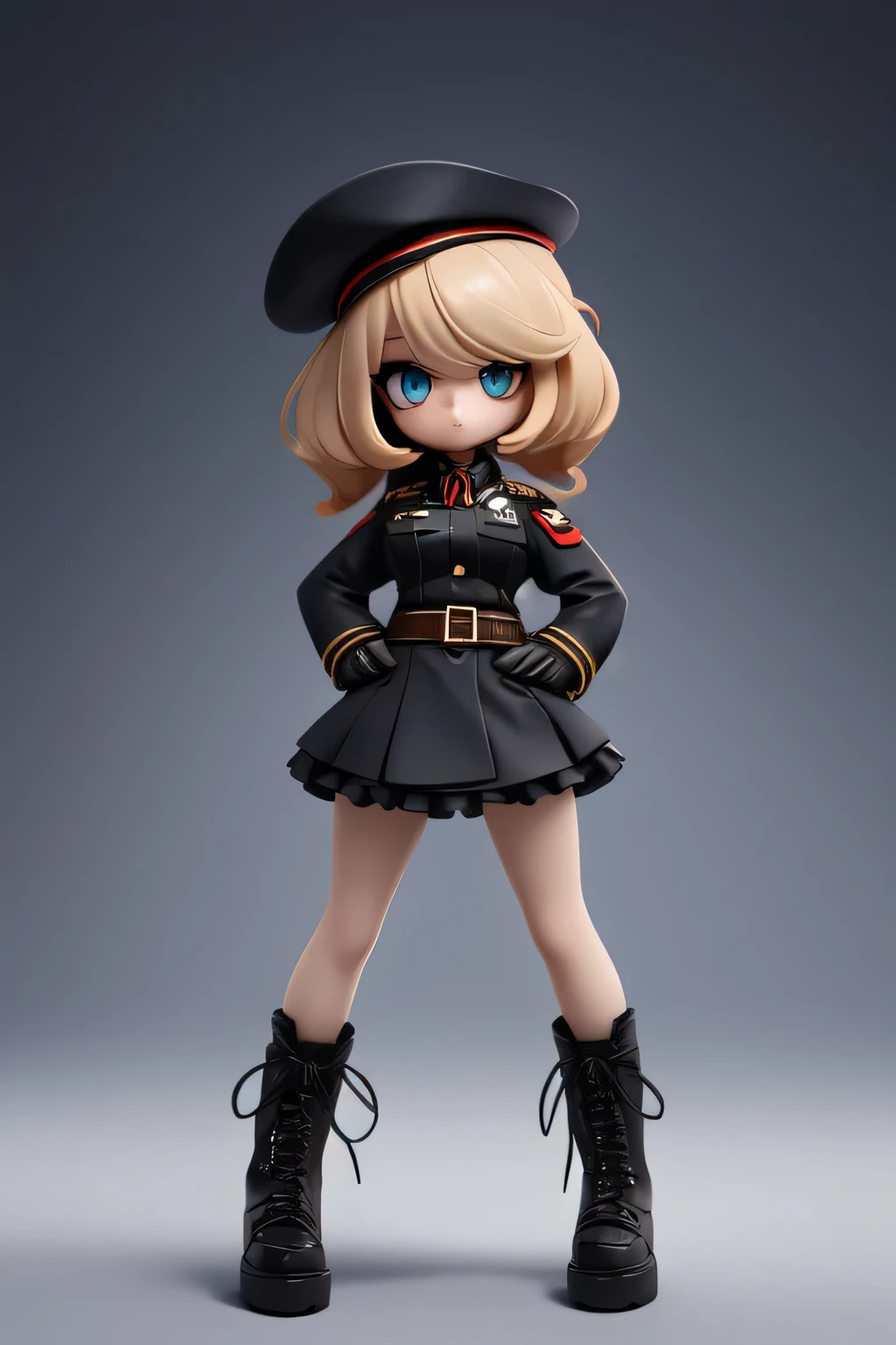 1 woman,looking away, medium breasts,(Military dress,ta fashion),Military hat, belt, gloves,Military boots,(Military coat),black_thighhighs,frilled skirt,(frills,laces), Battlefield,dynamic pose,very aesthetic, absurdres,high resolution, more details, 8k quality,(Masterpiece :1.2),(best_quality :1.2),(HD_eyes :1.2),(ultra_quality :1.2),(Detailed :1.2),(scenery :1.2),(cinematic_lighting :1.2),(depth :1.2),(detailed hands :1.2),(colorful masterpiece :1.2),(high-definition_eyes :1.2),(beautiful eyes, detailed eyes:1.2),high resolution, more details, 8k quality ,ultra HD quality details, brightness:dark, low, indirect, colors:vibrant, eye-catching,((wide shot))