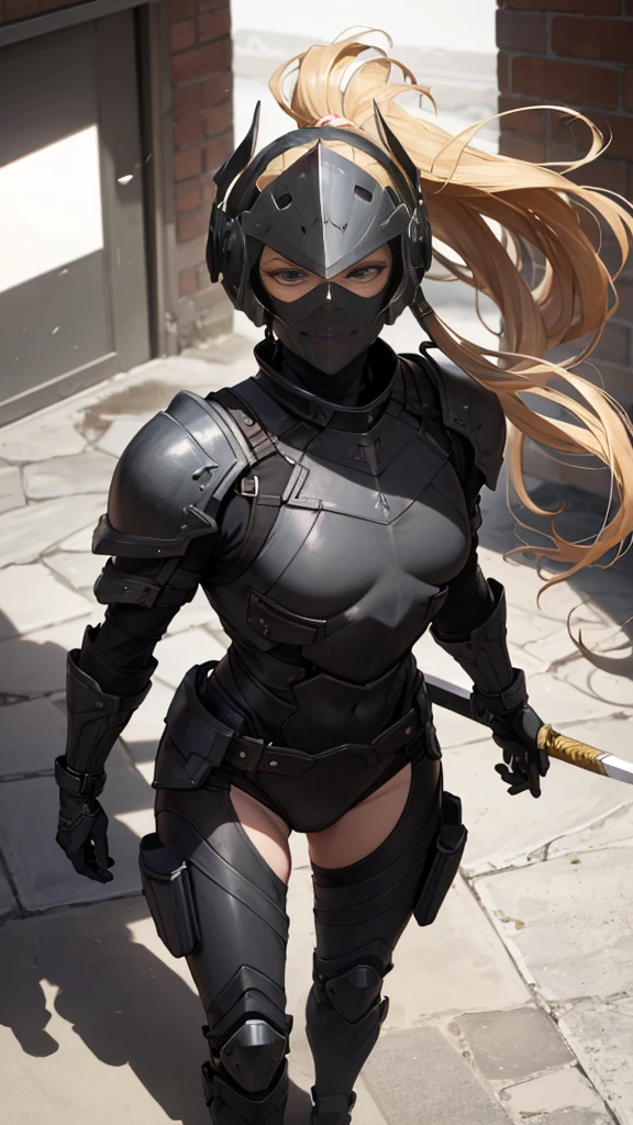 Deathstroke, Ravenger, disfraz de Deathstroke, Una mujer disfrazada sosteniendo una espada, Un dibujo de una mujer con un traje negro y naranja sosteniendo una espada, Pose ruda, limpiar cel sombreado, celda sombreada!!!, beautiful rogue lady, Una asesina, TraJe X-Force de cuerpo completo, Asesina de Mujer Rouge, naranja y negro, coloreado digitalmente, cel sombreado!!!,