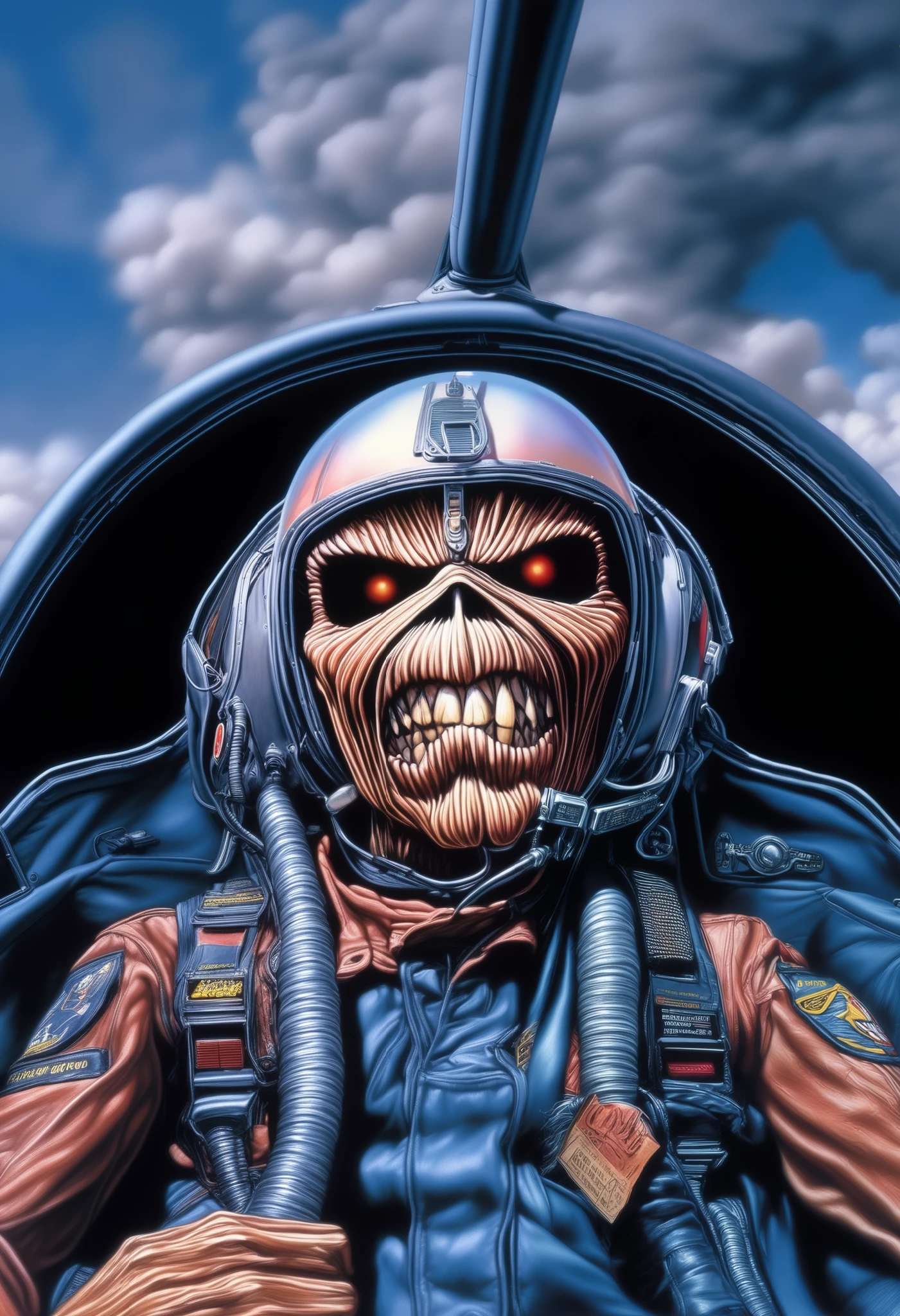 A ultra realistic poster of (cartoon monster), (extremely bright:1.1), an eye patch, close up, a painting of an iron maiden being attacked by a demon on the battlefield, iron maiden album cover 1982, nuclear art, yellow hair, against the background of a nuclear explosion, Ozzy Osbourne album cover 1986, an airbrush painting, full color illustration, (upper body:1.5)
hmvi style, skulls on pedestals, Nazareth album cover 1978
(dynamic pose:1.1), by Daniel Castan, Carne Griffiths, Andreas Lie, Russ Mills, Leonid Afremov, dark background, cinematic, ultra detail, vibrant, 3d render, illustration