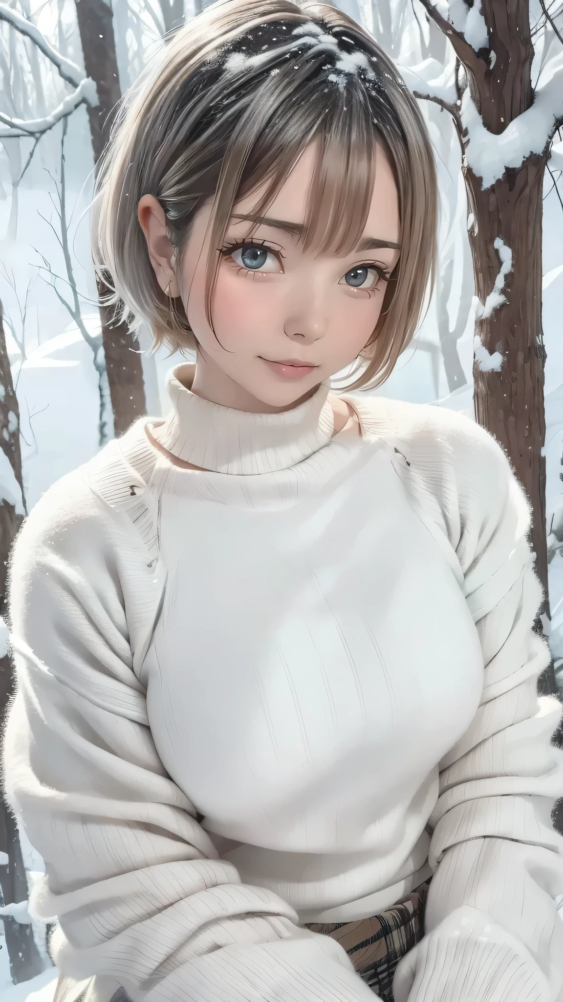 49
(((chibi 3d))),Cute and beautiful chibi anime,((( Half Bra, Control slip, French Sleeve Blouse))), Rugged snowy mountains, skiing,Happy smile.