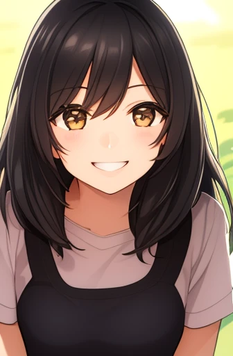 one-girl,short- sleeved,the street,Rained,very heavy rain,rain,Blushlush,Smile,Open mouth,