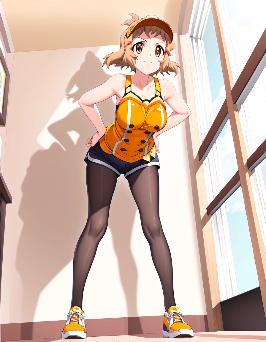 (​masterpiece、top-quality、top-quality、Beautifully Aesthetic:1.2)、ighly detailed、highestdetailed、grey  eyes、orange color hair|Semi-long blonde hair、((bunnygirl))、(pantyhose)、Matsumoto Rangiku、graffiti art、Look at the viewer、A smile、Bedroom、on the beds、(Bunny girl ears)、((Leotard))、(Ribbon around the neck)、(Wrist cuffs)、(Shoulder out)
