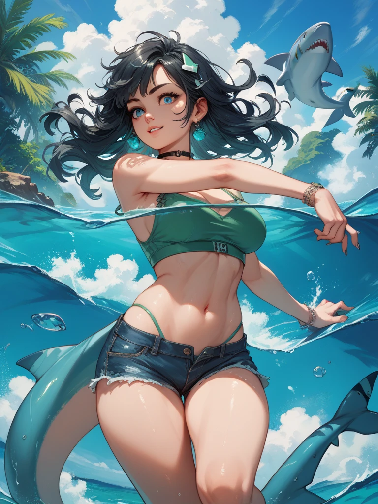 diving in the sea, coral reef, swimsuit