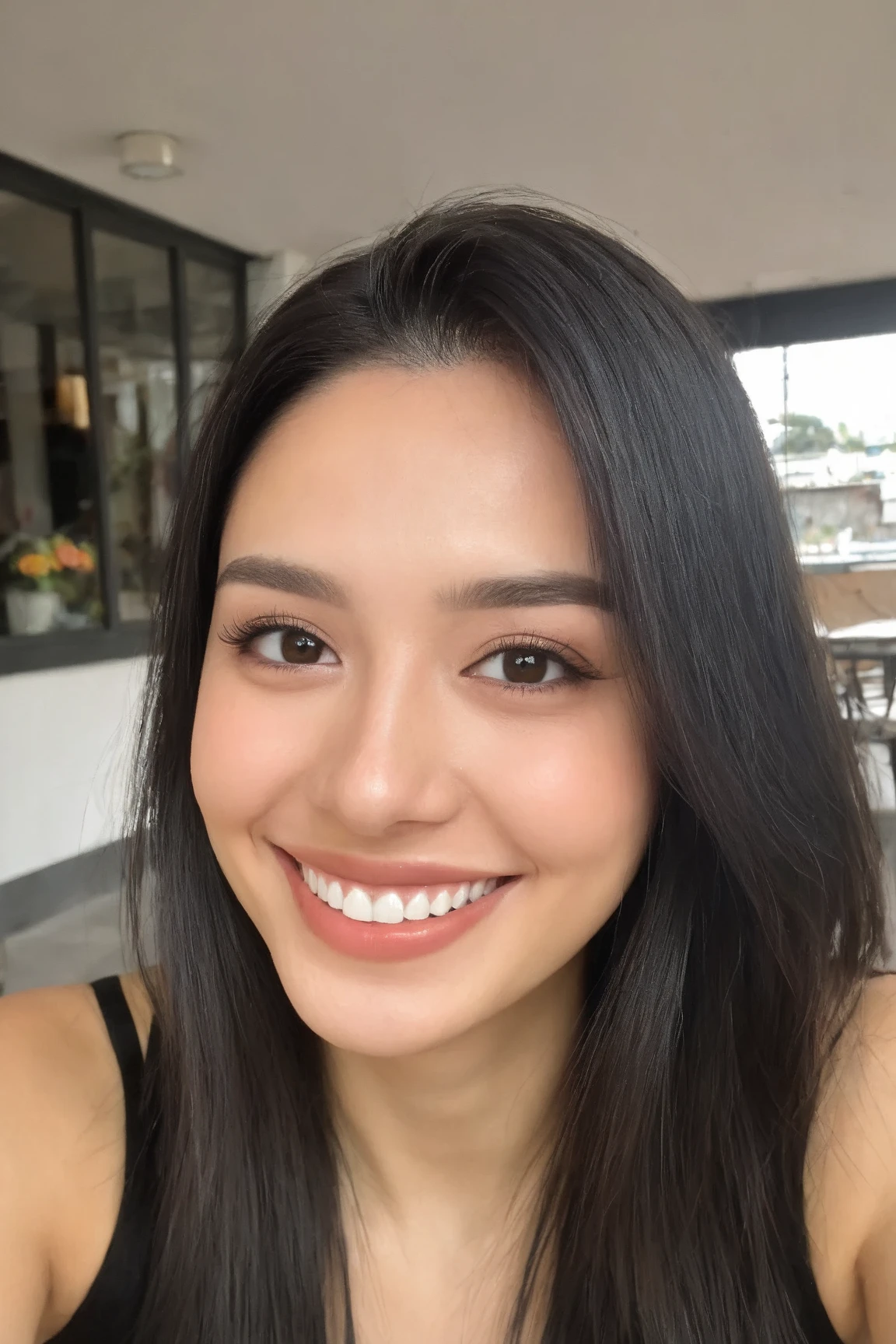 Foto RAW em sequencia, uma foto de uma adolescente anos, ((selfie da parte superior do corpo, feliz)), mordendo dedo, rosto detalhado, planos de fundo detalhados pouco desfocados, luzes naturais, HDR, foto realista, foto profissional, flerte com o espectador, visual sexy, fotorrealista, Linda, pele natural, 8k UHD, alta qualidade, filmic grain, Fujifilm XT3