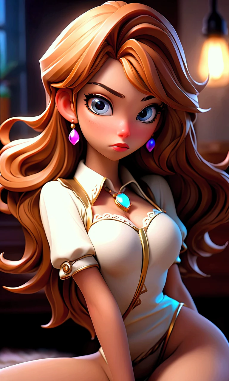 (La mejor calidad,4k,Altas Resoluciones,Obra maestra:1.2),,Wet,larger than life detailed curves,Mirada seductora,Labios seductores,cuerpo voluptuoso en lenceria,traje ligeramente revelador,pose provocativa,Belleza impresionante,Figura atractiva,labios y ojos deliciosos,Stunning lighting,Erotic charm,colores vibrantes,Bokeh