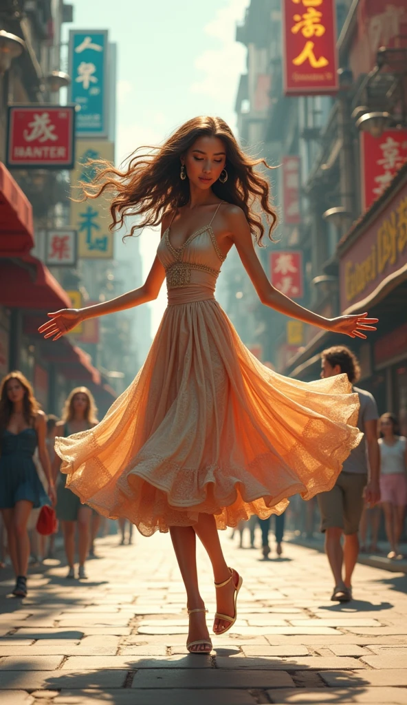 (best quality,4k,8k,highres,masterpiece:1.2),ultra-detailed, 1woman, dancing and singing, in the suburbs, high res, ultrasharp, 8K, masterpiece, HDR, 8k, absurdres, cinestill 800, sharp focus, add_detail:2