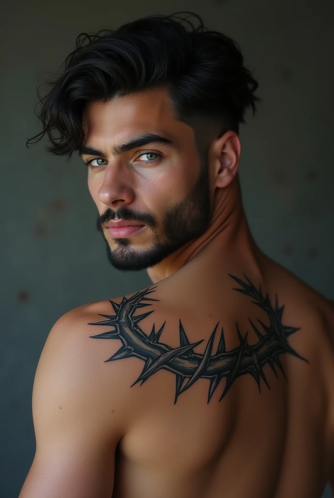 Small cross chest tattoo for man