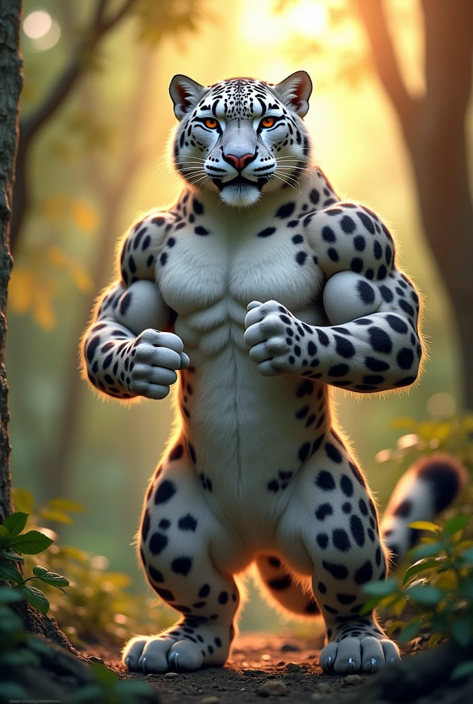 snow leopard,male,aldult,alone,4K,best quality,looking at the audience,Upper body exposed,bare chest,white chest fur,,furry tail,chest muscles,pink nipples,Six-pack abs,biceps,anatomically correct,Delicate fur,pride,soft shadow,majestic,Detailed face,High quality eyes,golden eyes,black pupils,Sharp eyes,Grandiose,brave,Confident smile,Seductive smile,Strong,,Camel corset,mature,underwear,floor,balcony,Room,,,Blue sky and white clouds,Sunlight