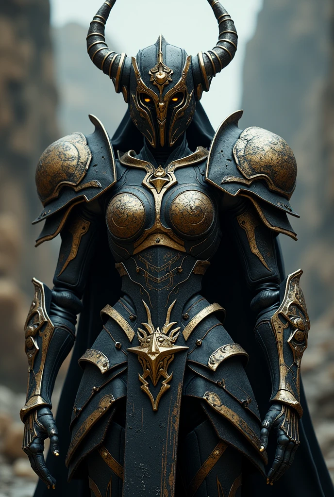 masterpiece, Highly detailed photorealistic stock photos, Highest quality, Volumetric lighting, HadesArmor voluminous shadow of an orange girl at a construction site, Muscular body, Alien Eyes, Helmet, Monster Form, nail, A pair of symmetrical metallic devil wings, Armor Reflection, A butterfly sitting on a background of colorful blooming meadow