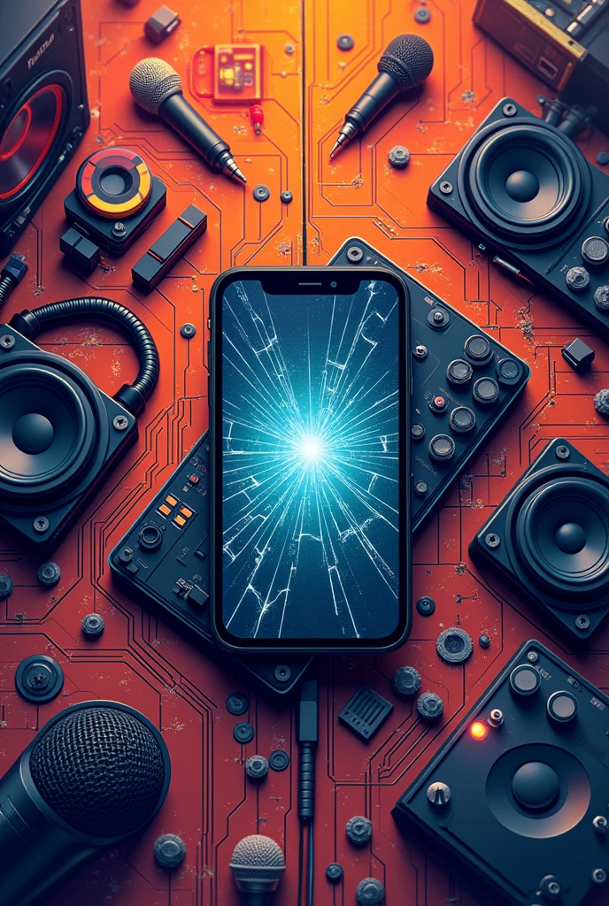 Wallpaper about cell phone repair and sound equipment that has a more popular style for a poster design