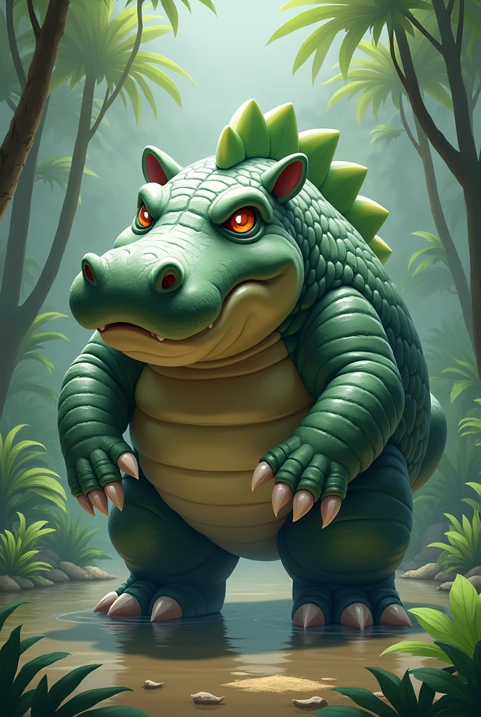 Hippopotame mélanger à un crocodile style pokémon