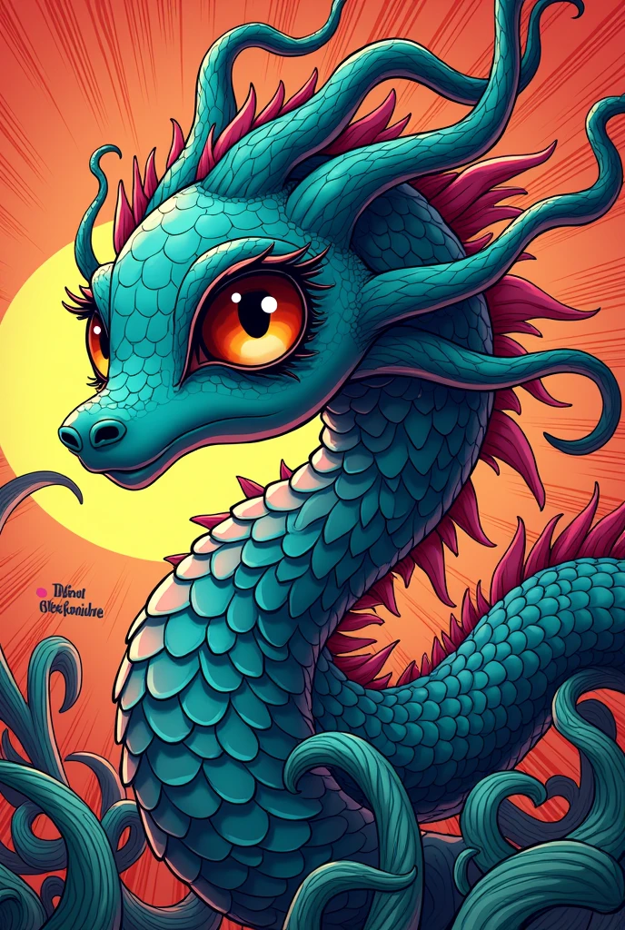 erotic dragon as comic drawing
