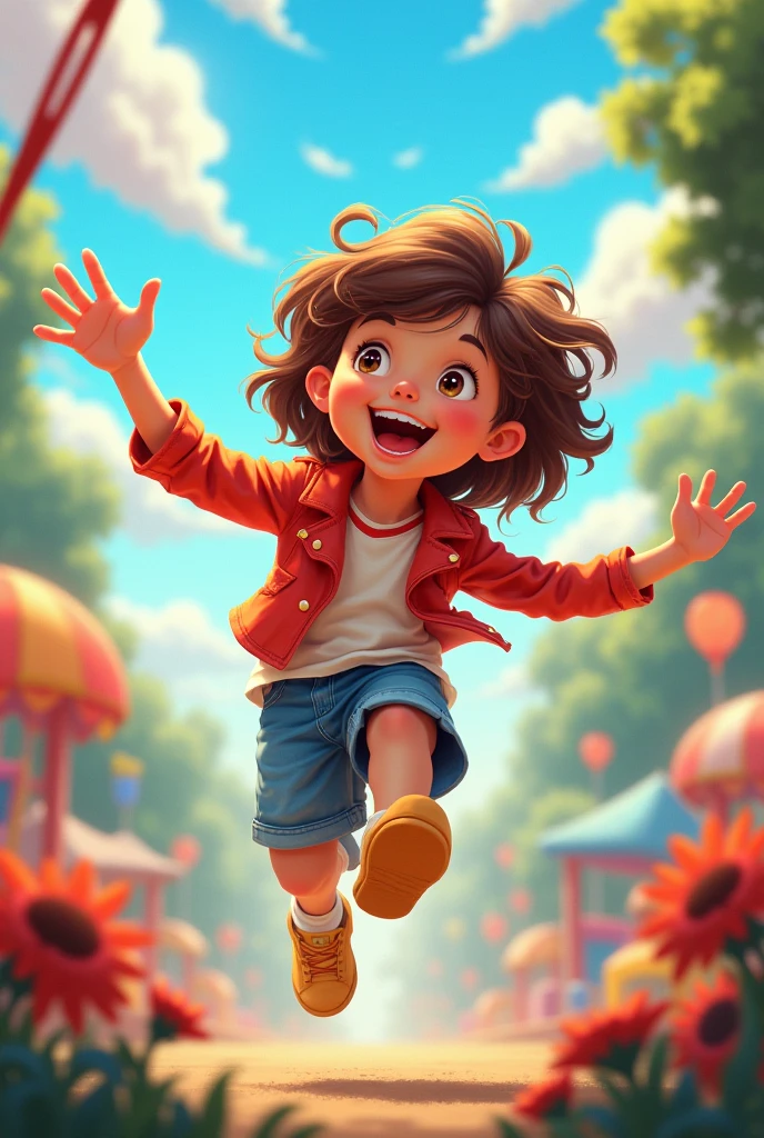 Background: More vivid and saturated colors.
Setting: A sequence of flashbacks that show moments from the protagonist's childhood playing and exploring.
Animation: The protagonist is seen jumping in puddles of water, running across the field and laughing. Imagination and dream elements are incorporated, such as clouds that transform into animals and sandcastles becoming real.