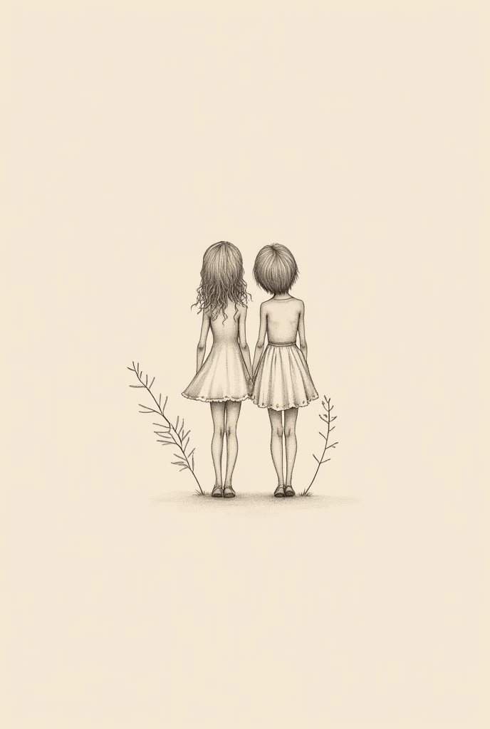 I want a 6cm minimalist image representing having twin daughters for a tattoo