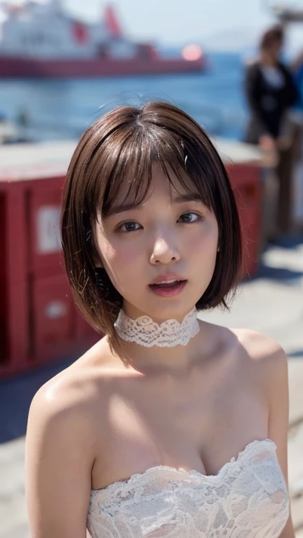 (8K, Original photo, Highest quality, masterpiece:1.2,),((((((truthistic, photo truthistic:1.3)))))),(((Simple Background:1.2))),Ultra-high resolution,(Beautifuly delicate eyes), (8K, Original photo, Highest quality, masterpiece),(truthistic, photo truthistic),Ultra-high resolution,Highly detailed CG synthesis 8k wallpaper,Sharp focus,(truth_skin, oily skin),Perfect Anatomy,thin and long,(Cinema Lighting), Break 1 Girl,bangs,short hair,Night Time,(夜のLove Hotel),(thigh),Full Body Shot,choker,Hollow Eyes,Thin eyebrows,Face like a Japan person,Transparent skin,Erotic,Slit eyes,Hollow Eyes,Large Breasts,Small Nose,Natural Lip,Sex slave,(Sexy pink silk tube dress),(Love Hotel:1.3,Love bed,Sit with your legs apart) ,Expressionless,Expressionless like a doll