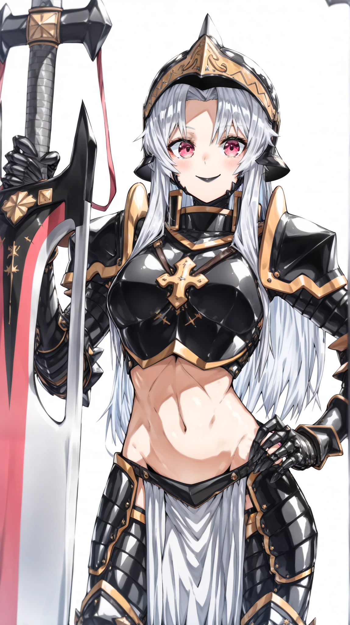 ((slanted eyes)),(milf),(((mature female,adult female))),solo,masterpiece, Top Quality, ultra-definition, max resolution, A highly detailed,((((dark skin)))), extremely sexy,large breasts,blush,high legs,white panties,thong,armor girl, bikini armor female knight, Bikini Armor, bikini-armor, bikini-armor, ornate bikini armor, Female knight, Gorgeous Female Paladin,Beautiful armor,cleavage,over-knee sock,in palace,smile,ass,from behind
