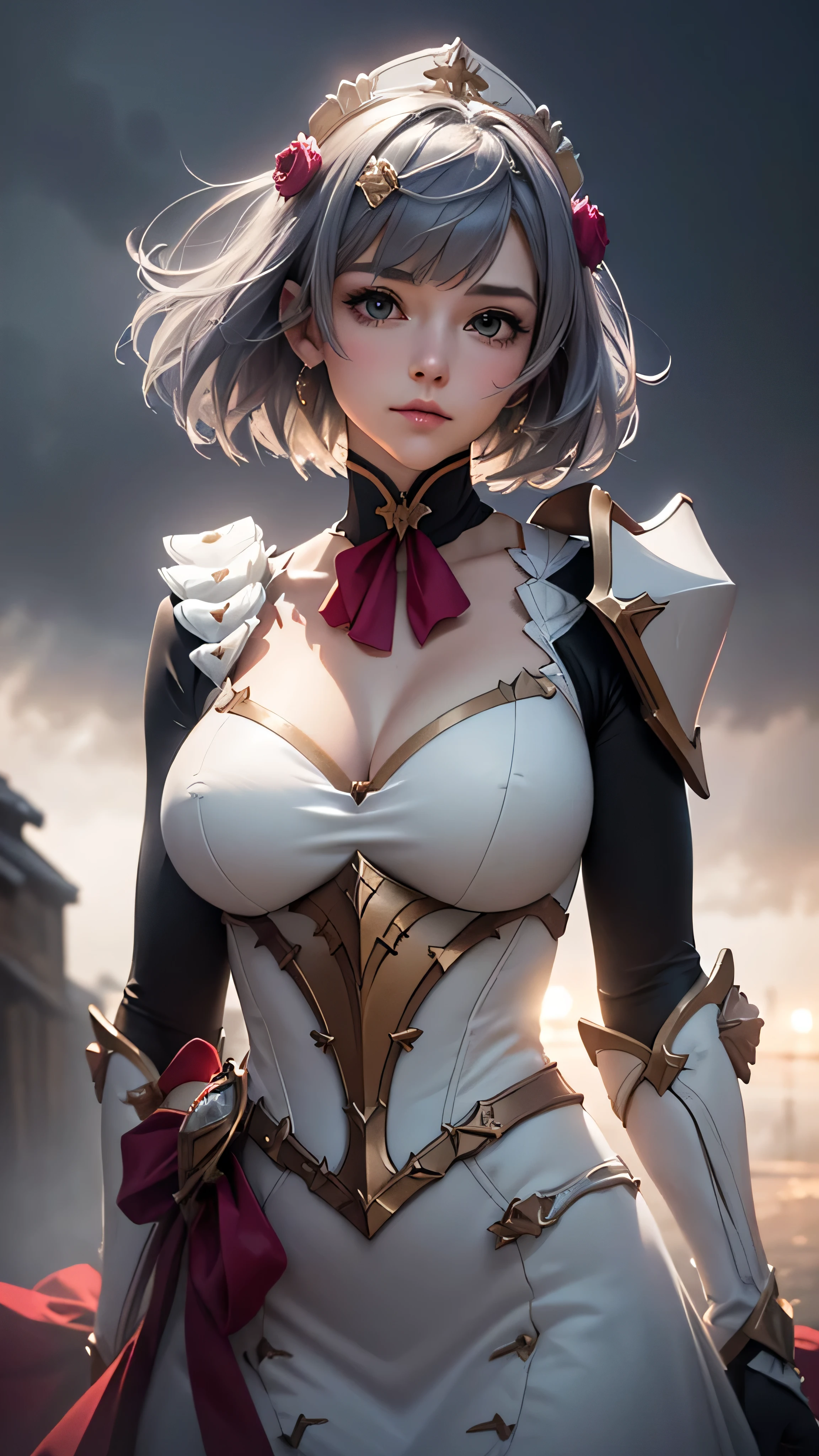 [Noelledef]:1.5,((Masterpiece,of the highest quality,Detailed images,Beautiful images))1.4(noel images、by bob、monstad、The wind blowandoble, Overall bright lighting、backlight、A fantastic atmosphere、thick fog)1.1(Beautiful body lines、beautiful neckline)
