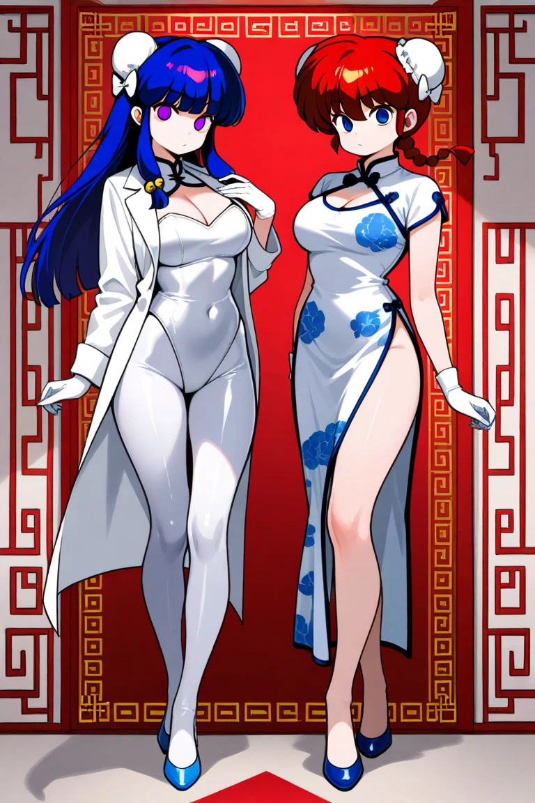 Red eyes, backless dress, revealing clothes, big breasts