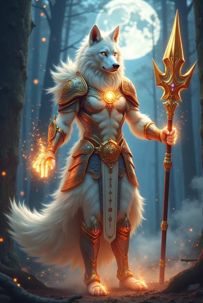 A powerful Celestial wolf with incredible wings 