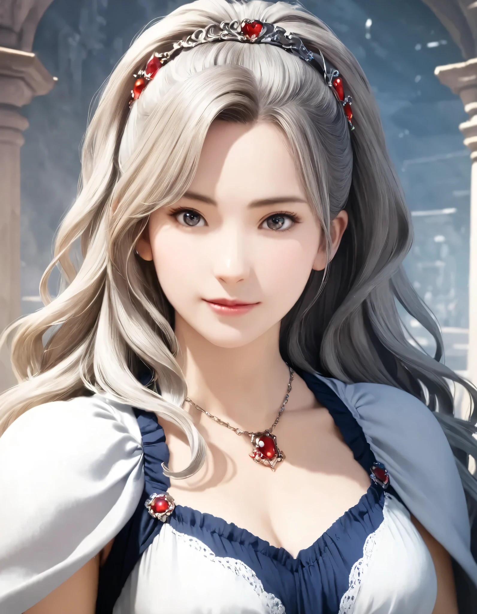 (best quality, 8k, high resolution:1.2), 1girl, FINAL FANTASY IV, Rosa, upper body