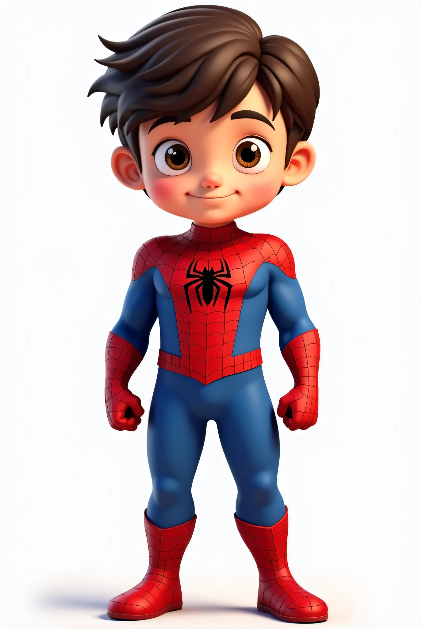 A baby spiderman who is wearing his pant