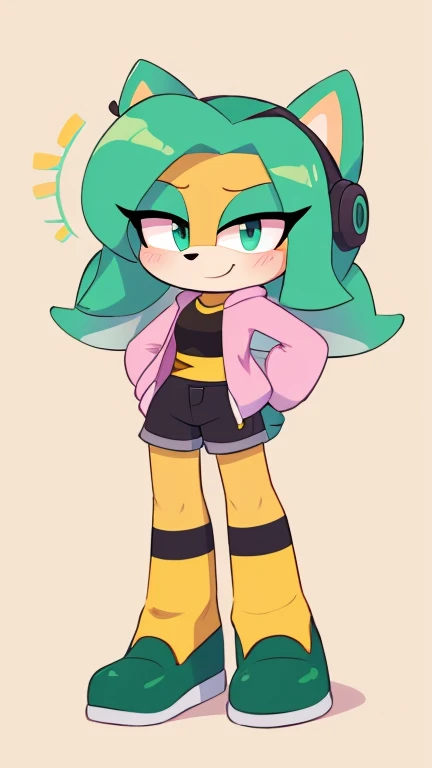 um close up de uma pessoa com uma roupa amarela e rosa, Fanart, Fanart oficial, Fanart menina urbana, Taliyah Jovem, deviantart artstation cgscosiety, pele bronzeada, colorido! design de personagens, Fanart de alta qualidade, Fanart detalhado, candypunk design de personagens, Como um personagem de Overwatch, [ design de personagens ], No estilo de Tyler Mitchell