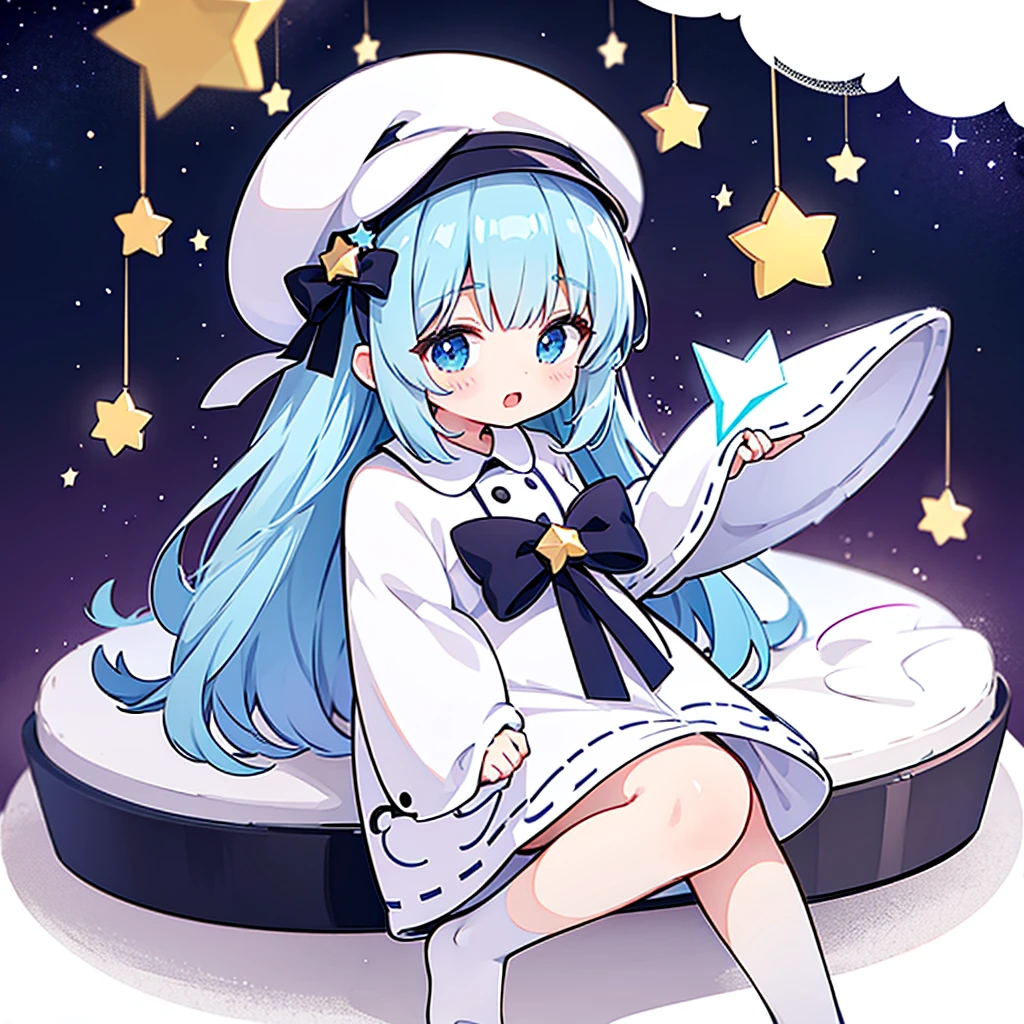 masterpiece, best quality,1girl, (kbxll:0.6), touwa erio, beach, night, stars, blue hair, white school uniform, clutter, stuffed toy, red lips, smug
<lora:erio:1>