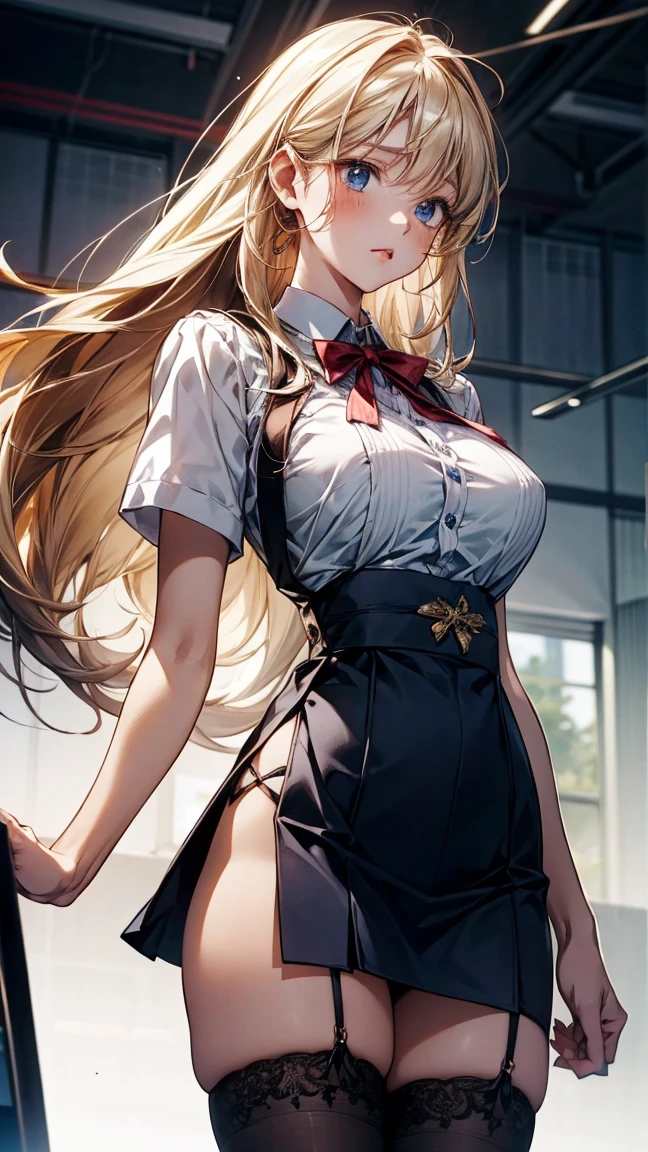 (俯瞰figure),Dynamic Angle,Super detailed, figure, close, Straight, One girl, 
 ((Soryu Asuka Langley, Interface Headset, Look at the viewers、Green Hero Suit、Green bodysuit、Tight suit、(Hmph :1.0), Green Ultraman Bodysuit, blonde)),Her eyes shone like dream-like stars,(Glowing Eyes:1.233),(Beautiful and detailed:1.1),(Expressionless),(Are standing), Final Spell（prompt）
(masterpiece, Highest quality, Ultra-high resolution, Perfect Anatomy, Very detailed),
break,
One girl,
,
Red eyes,
Twin tails,
Blonde,
big ribbon in hair,
Idol Costumes,
break,
(Pointing),
(Full Face),
Close one eye,
(Open your mouth),
Glowing Eyes,
smile,
Stage lighting,
(In a white spaceship、Mechanic room with tools and spaceship window),
(night:1.2),dream-like, [[Delicate fingers and hands:0.55]::0.85],(Finger details),
