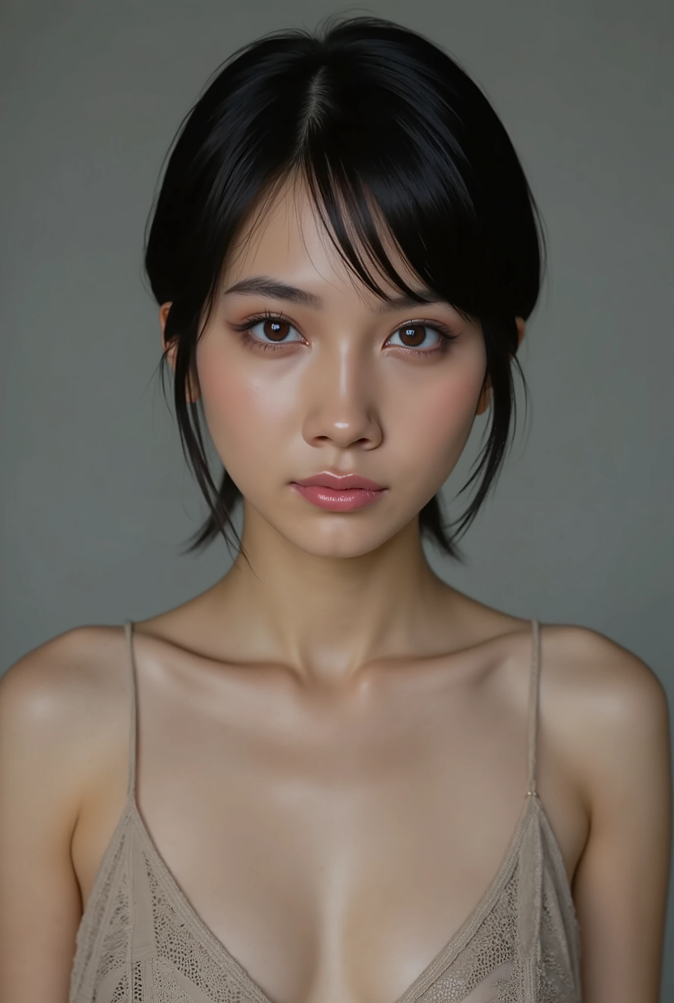 (( petite woman , Voluptuous women, without makeup)), ( Full Body Portrait , black hair, short hair , very big breasts), white skin, Glossy pale lips, skinny, Body Type, delicate and attractive collarbone , 最 High Quality , RAW photos, realistic, face, とても beautiful, cute, Write Boundary Depth , high resolution, 超 Details, Details, Very Details, extremely Details eye and face, Sharp Eye, SHARP CONCENTRATION , Cinema Lighting, Masterpiece, 最 High Quality ,16k,8k, beautiful,Get used to it, exquisite,extremely Get used to it, finely Get used to it, High Quality , insanely Get used to it, ultra Get used to it, 超 high resolution, 超 High Quality , beautiful face, Japanese , nsfw,When naked , (Completely naked, cute girl, twin tails :1.6),Cinema Lighting , Detailsな乳首,