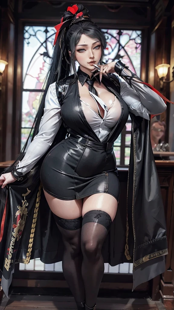 tmasterpiece，The best lighting，perspire，Full body like，Walk，Burly woman，Exaggerated large muscles，Formal suits，blackstockings，Pointed-toe boots，Beautiful and charming woman face， 1female，Thin waist，Very broad shoulders, Strong and powerful arms，Stout arms，Thick and powerful leg muscles，long leges