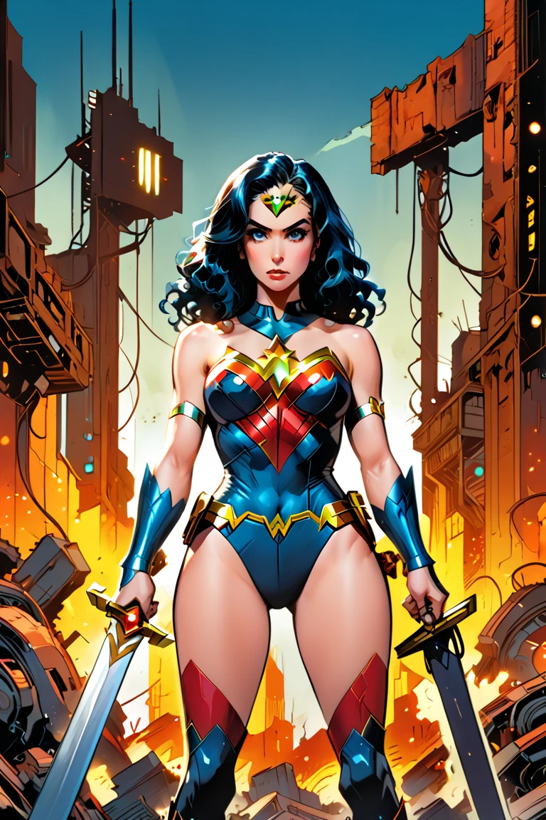 Wonder Woman in stockings