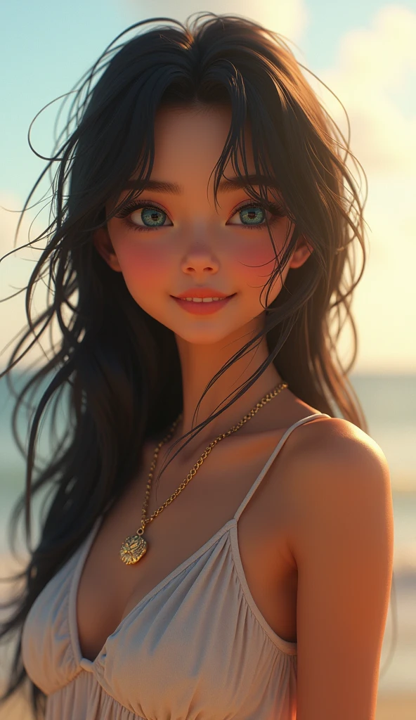 Realistic depiction Real Idol Underwear lingerie、、、 Underwear is translucent Beach background beautiody Smile Fleshy is feminine Girlish face Breast size is F cup Hiding the chest with hands hair color is black Bathing Only one woman Almost no makeup smiling smile cutest --auto --s2