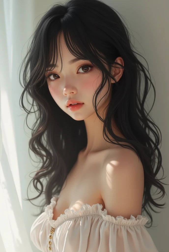 8k,Confused, High resolution, Very detailed, 1 girl, alone, Very beautiful eyes, Ultra-precise depiction, artistic、Artwork、Very detailed depiction, (Tangled:1.2), , (White high key background:1.5), (((Nude 1.5))), 、 、Earrings and Necklaces、, (Glowing Skin), Many colors, , (:1.2),、Flat Body、slim、cute、、、Cast a Shadow、、、、(((Dynamic pose 1.5)))、(((Sex Appeal、sex appeal、Ecstasy))、On all fours、