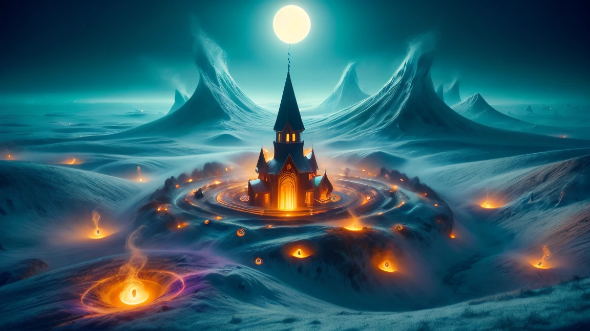 a colorful swirling vortex of vibrant hues, dynamic motion, frozen tundra landscape, intense heat, ultra detailed, hyper realistic, cinematic lighting, volumetric fog, dramatic chiaroscuro, vibrant color palette, intricate details, mesmerizing energy, otherworldly environment, dreamlike surrealism, studio quality, photorealistic