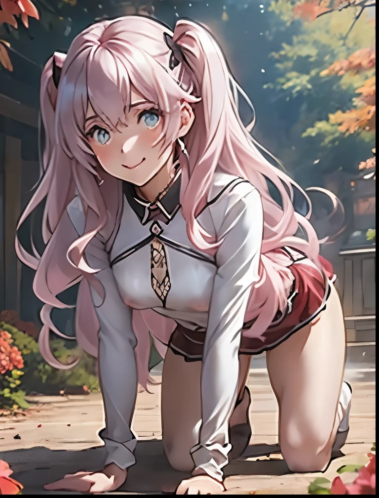 (((SFW、Precision、Highest quality、A first-class masterpiece、Normal body、8k、 Detailed Face 、Ultra-precision、 Normal hand、5refer to、Highest)))、" I said my ability was average"、Miles、 Adele Von Askam 、Pink silver hair、Warm Beautiful Girl 、 Slender 、 twin tails、Magic Swordsman、 soft smile 、 underwear transparent transparent word、transparent nipple clothing 、Nippleclamp Chain、Shyly blush and smile 、The Fall of Slaves、 Chain Lead Slave Collar 、 on all fours 、castle town、A person exposed to the public、example、Being watched causes estrus、Sexy spread legs、masochist、 Punishment、 on all fours で Punishment散歩