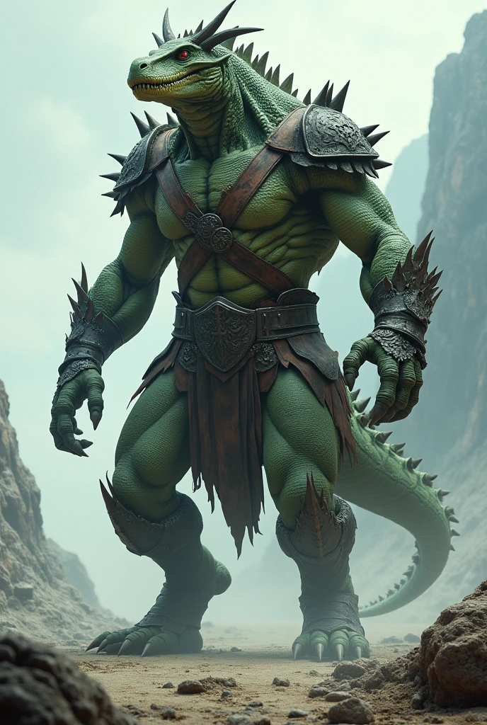 full body photo, colossal woman orc+, dark-green skin++, wearing orcish armor, detailed skin, huge muscles+, big muscular thighs+, big bulge, fantasy, masculine, shiny wet skin, manly, looking at viewer, modelshoot style, (extremely detailed CG), photo of beautiful artwork, (Antonio Moro), (Jeremy Mann), High Detail, Sharp focus, dramatic+, (photorealistic), Intricate, handsome, <lora:EdobOrc_v1.0:0.8>
