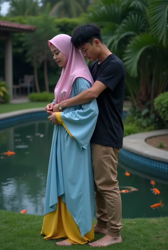 The woman is fair and plump、Brocade jade hairpin、Flower-eyed fox、A fat woman，The whole person looks full of mature charm，Like a branch of osmanthus in full bloom，Exudes a rich aroma, hijab