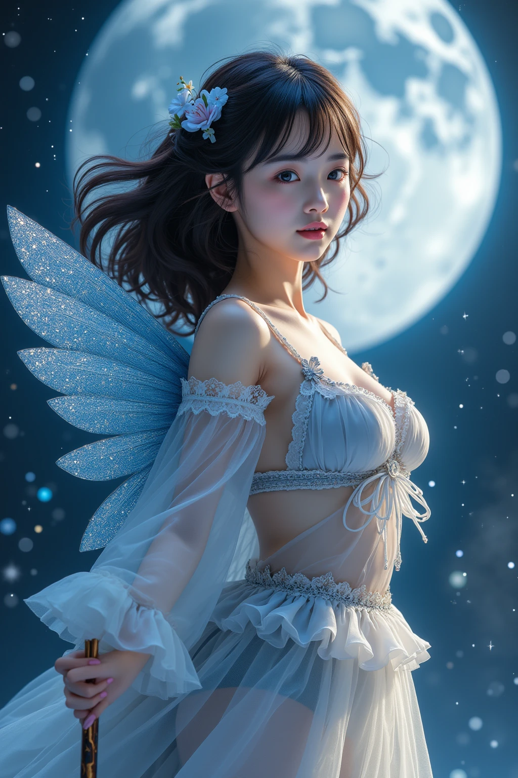 Roupas de cosplay chulin, cosplay，coxas， salto alto, perspectiva, cauda de raposa, multiple tails. Deep in fairyland, The moonlight falls like water, e no quarto nebuloso, pode-se ver vagamente a figura da protagonista feminina, Assim como a fada na pintura. Suas pernas grossas e sexy, Sobrancelhas pitorescas, long eyebrows extending to the temples, e as ondas em seus olhos como estrelas brilhantes, showing perseverance and wisdom. The bridge of her nose is straight, your lips are like cherries, and the slightly raised corners of the mouth reveal confidence and calm. Seu rosto tem um contorno claro, her skin is as clear as jade, giving off a healthy glow. The fairy makeup is light and delicate, sem muito enfeite, but it&#39;s enough to show your temperament and charm. Base leve deixa a pele transparente. A light-colored eyebrow pencil outlines the perfect eyebrow shape. Eye makeup is a pen for eyeshadow and eyeliner, which makes your eyes brighter and more energetic. Her lips are painted elegantely, adicionando um pouco de charme e requinte. Your clothes are very elegant. Vestindo roupas brancas venceu a neve, e as roupas flutuavam como se pudessem ser levadas pelo vento a qualquer momento. The clothes that float in the distance are embroidered with exquisite patterns, showing elegance and magnificence. This also demonstrates your extraordinary abilities. She wore a wide waistband around her waist, com um pingente de cristal de jade pendurado, swaying with his movements. Her hair was tied up casually at the back, fixado com um grampo de jade, and a few strands of hair swayed gently in the wind, adicionando um toque de suavidade. His figure vaguely appeared in the fairyland, atraindo a todos; Her attention is like a fairy in a fairyland, elegante, misterioso, e cheio de poder