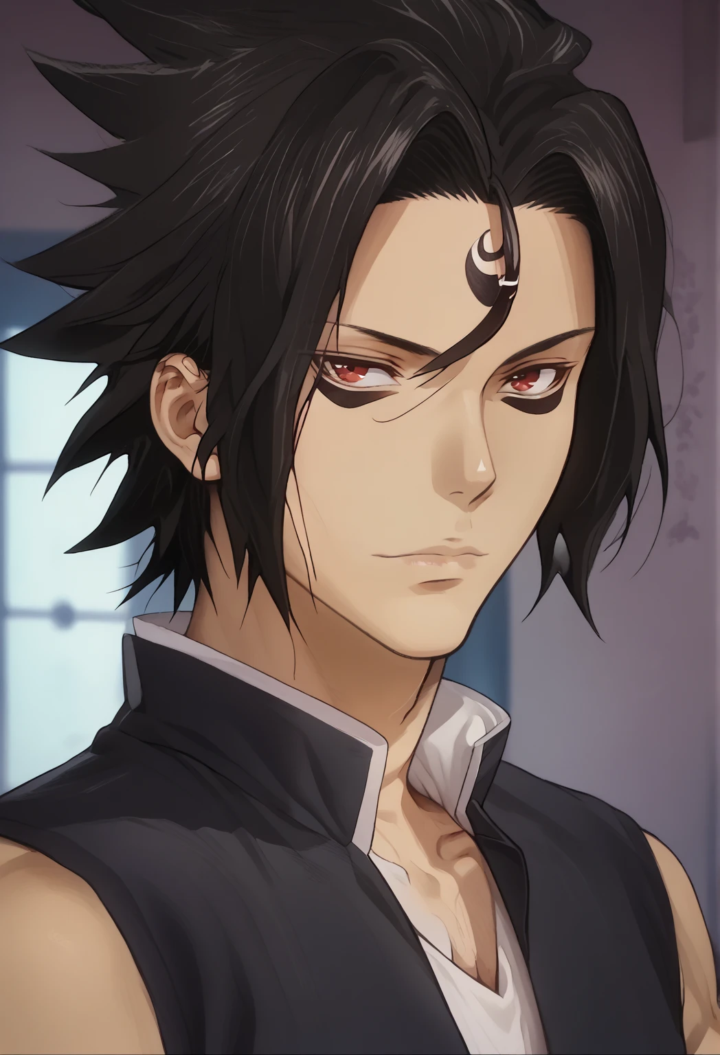 score_9, score_8_up, score_7_up, source_anime, rating_safe, KurokibaSNS, black Kurokiba hair, red Kurokiba eyes, 1boy, male focus, anime screencap,