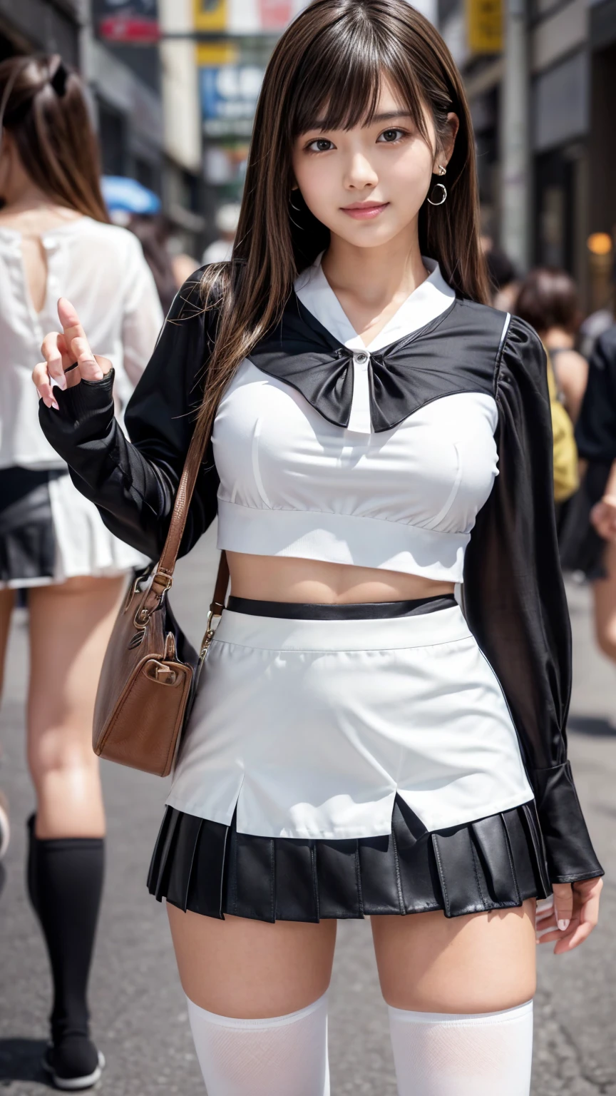 Blonde、(((((Idol、Nogizaka、Sakurazaka、Hinatazaka、Blonde)))))、((((Blonde、forehead、long hair、Long Hair、腰までのLong Hair、Glowing Skin、Fair skin、Plump Lips、Straight Hair、Gray eyes、白Gal、Gal、Idol衣装、Stage Costumes、uniform、Jacket、blouse、mini skirt、race、Frills、Northern Europe、White background、シンプルなWhite background)))))))、、masutepiece, Best Quality, Photorealsitic, finely detail, hight resolution, 8K Wallpapers, Perfect dynamic composition, Beautiful detailed eyes, 18 year old、(Drooping eyes 1.4)、Adult beauty、japanes