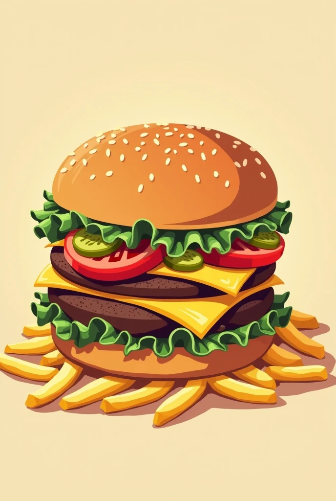 i need a burger and fries vector for the logo