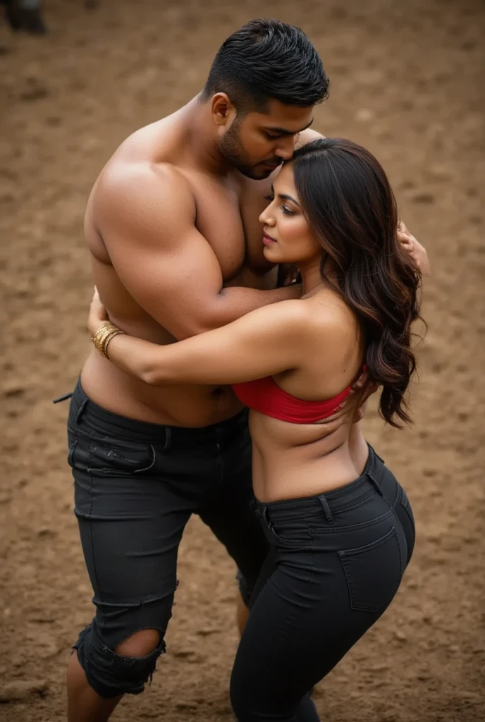 A hot Indian curvy girl sex with a muscular guy in forest .....and animal was audience...