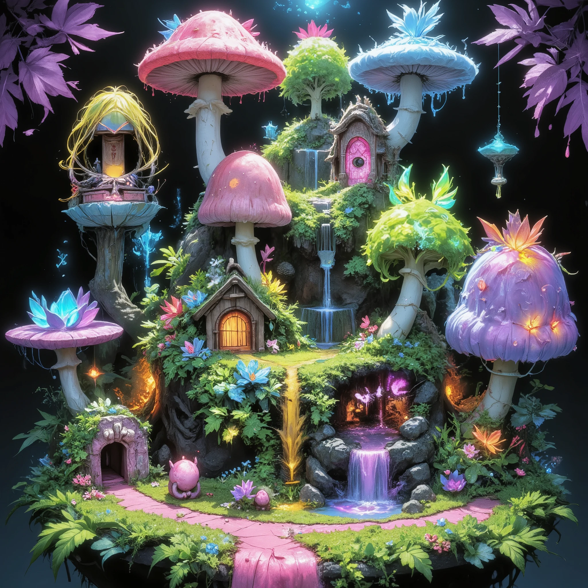 a magical miniature garden created by witches 、 magical effects 、 Miniature Worlds 、 Temporary initial peace and domesticated spirit 。