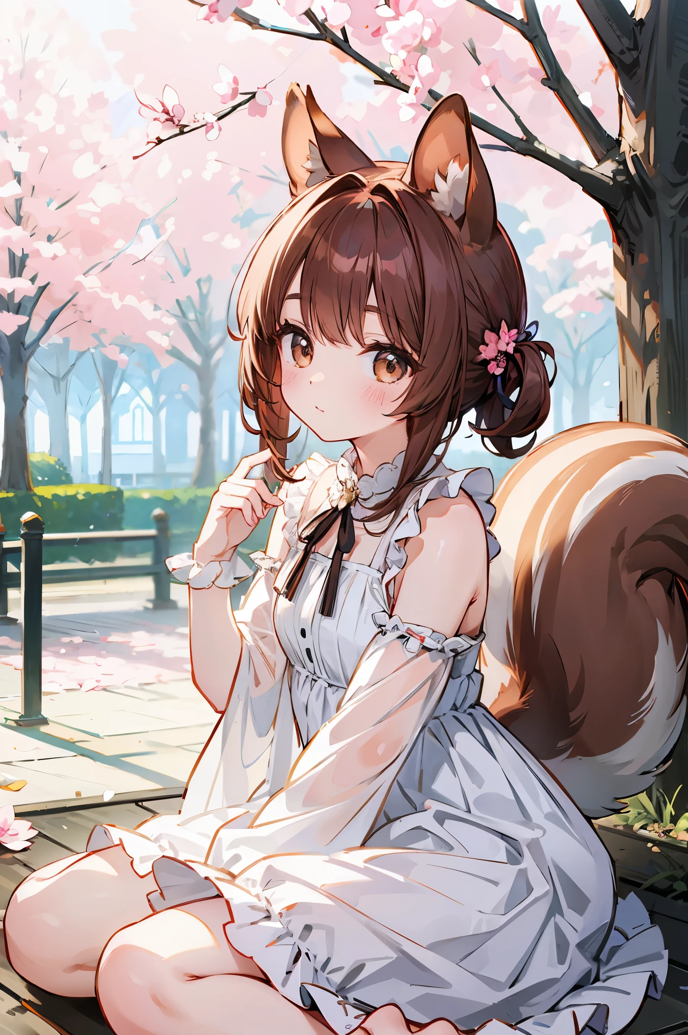 Squirrel Ears、 squirrel tail、 ruffled dress