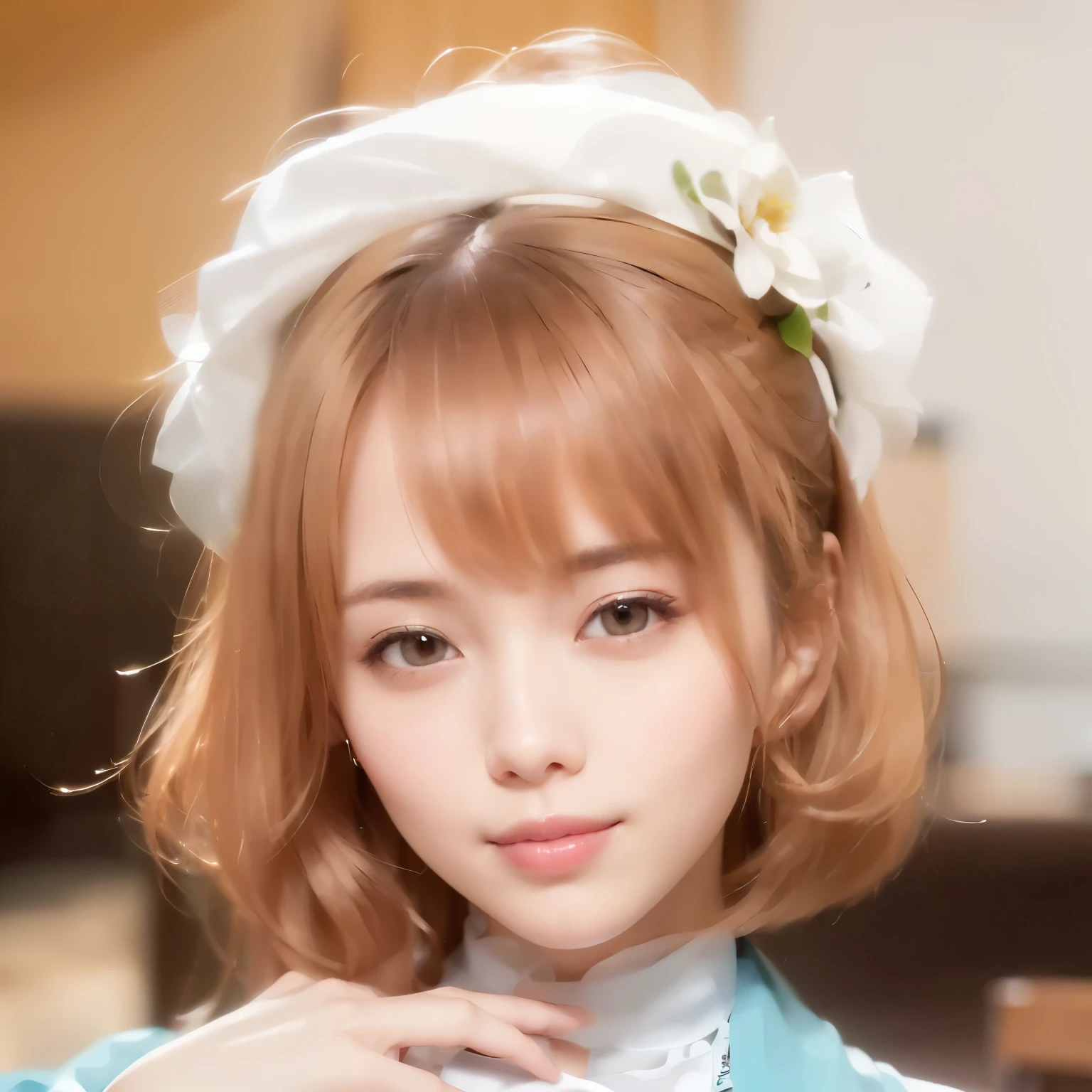 (high resolution:1.5), (masterpiece:1.5), very detailed, best quality, 8k, ((2 girl)), (Cute Japanese woman), cute 24 beauty, (medium breasts:1.5), detailed face, Beautiful and elegant face, cute face, (Round face:1.4), thin lips, natural bangs, arched eyebrows, well-groomed eyebrows, (big eyes with a good balance between the left and right sides), cute eyes, beautiful eyes, beautiful thin nose, beautiful face line, (beautiful skin), red hair, (Realistic:1.5), (looking at the camera with a Gentle smile), smooth skin, fair skin, (Beautiful breasts), (Slender body:1.5), (cute smile), (Round face:1.4),