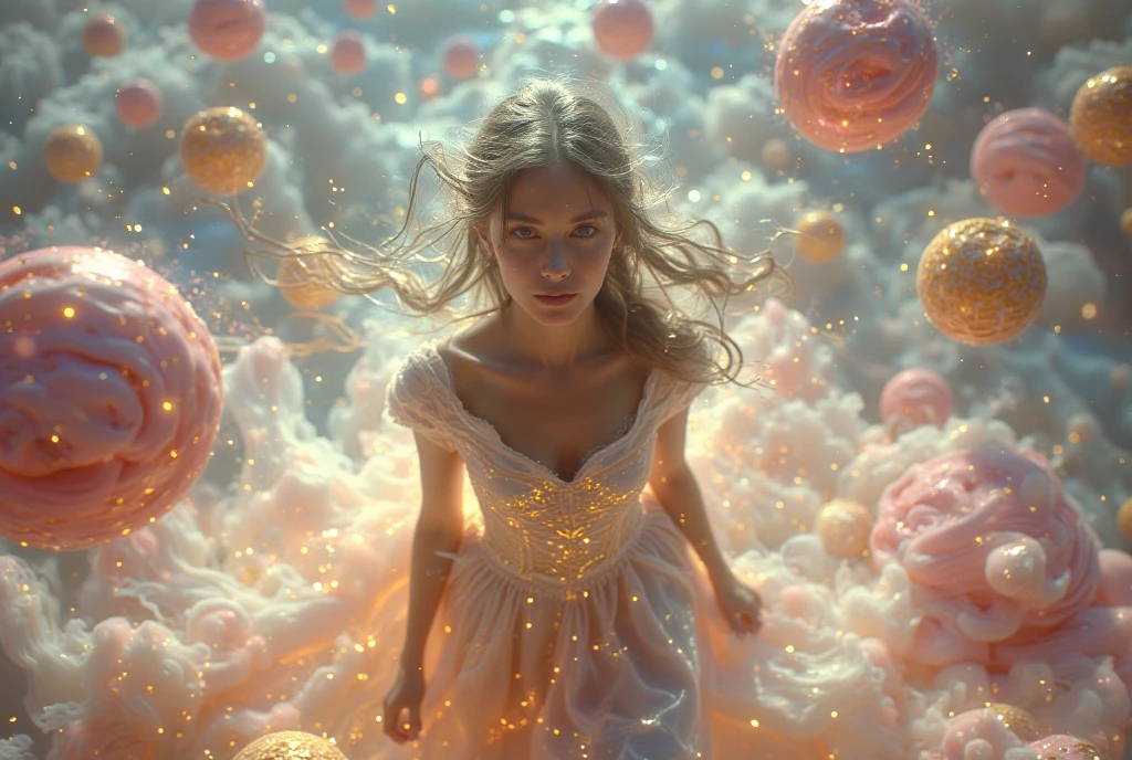 top angle:1.4, dramatic angle view), 1girl, masterpiece, Realistic, hyper realistic, best quality, best details, rich details,
Magical Dessertland, 