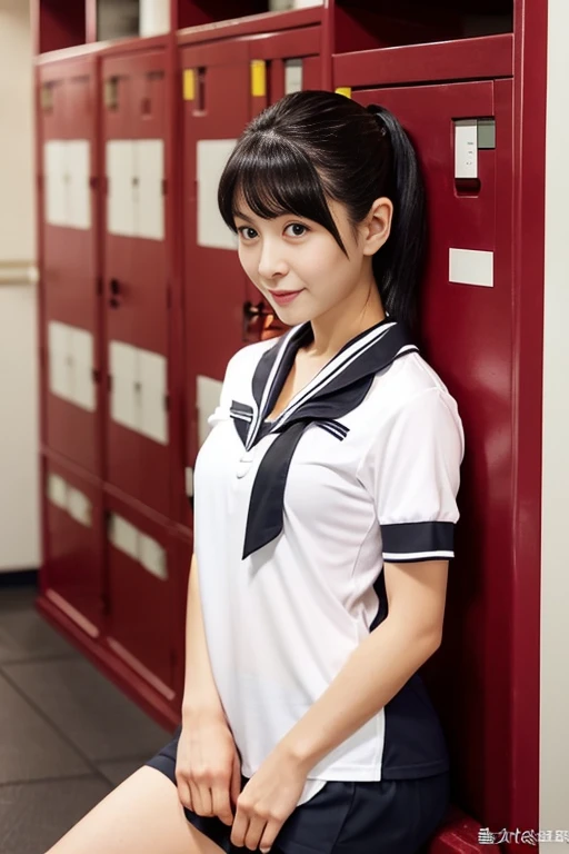 (8k、Raw photography、Highest quality、masterpiece:1.2),(Black Hair、Dark Eyes:1.9),(:1.6)、View your viewers,Front view,White skin,(:1.4)、(Tight waist:1.6)、(Clothes that accentuate the shape of the breasts:1.0)、(Big Breasts :1.3)、Slim figure、Ultra-high resolution,beautiful,beautiful fece,(1 person、No background:1.9),whole bodyボディー,Japanese women,(reality的:1.37)、Photon Mapping,reality、(Baby-faced and cute: 1.2)、(Cute Smile: 1.8)、(Round face: 1.8)、Radio City、Physically Based Rendering、Depth of field rally background、photograph, (I can see your knees、Thigh close-up:1.8),(:1.6),whole body、Great quality