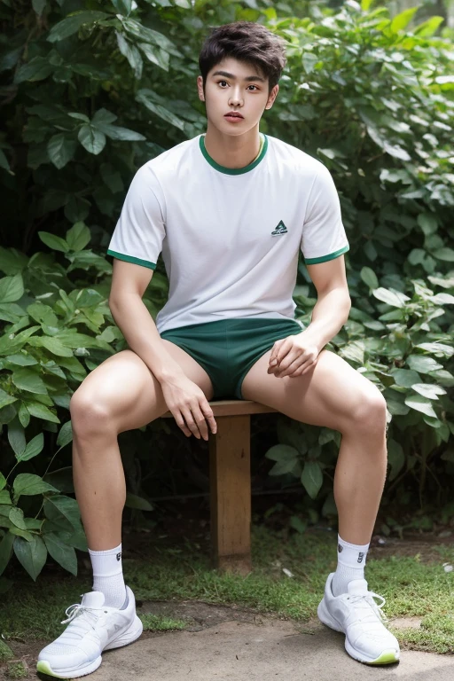 teenagers , young , light-skin , wearing an dark green sexy underwear, tmasterpiece,k hd,the feet ,black long socks,The barefoot , green colour , handsome and cute , extreme cute boy , white skin , dark green underwear boxers shorts , extremely tall and cute boy ,oppa model , handsome model , full body , dark green boxers underwears short shorts , black socks , white light-skin , Chinese model , young boy , white skin , handsome and extremely cute , green boxers underwear shorts , long black socks , handsome model , at the park , jogging , model oppa , long legs , jogging , running , high knee black socks ,black long socks , stand up , extremely tall , extremely high , green underwears , green sports underwear , long black socks , clean and white legs , Chinese model , extremely long legs , looking at the camera , clean and white thigh , heavy bulge , kid face , baby face , wearing jacket , green underwears boxers , light and white skin , Chinese model , strike a pose , sexy pose , horny boy , high knee black socks